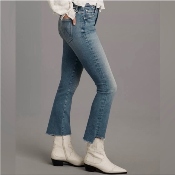 MOTHER Insider Crop Step Fray Jeans Sorry I'm Staring - Picture 3 of 14